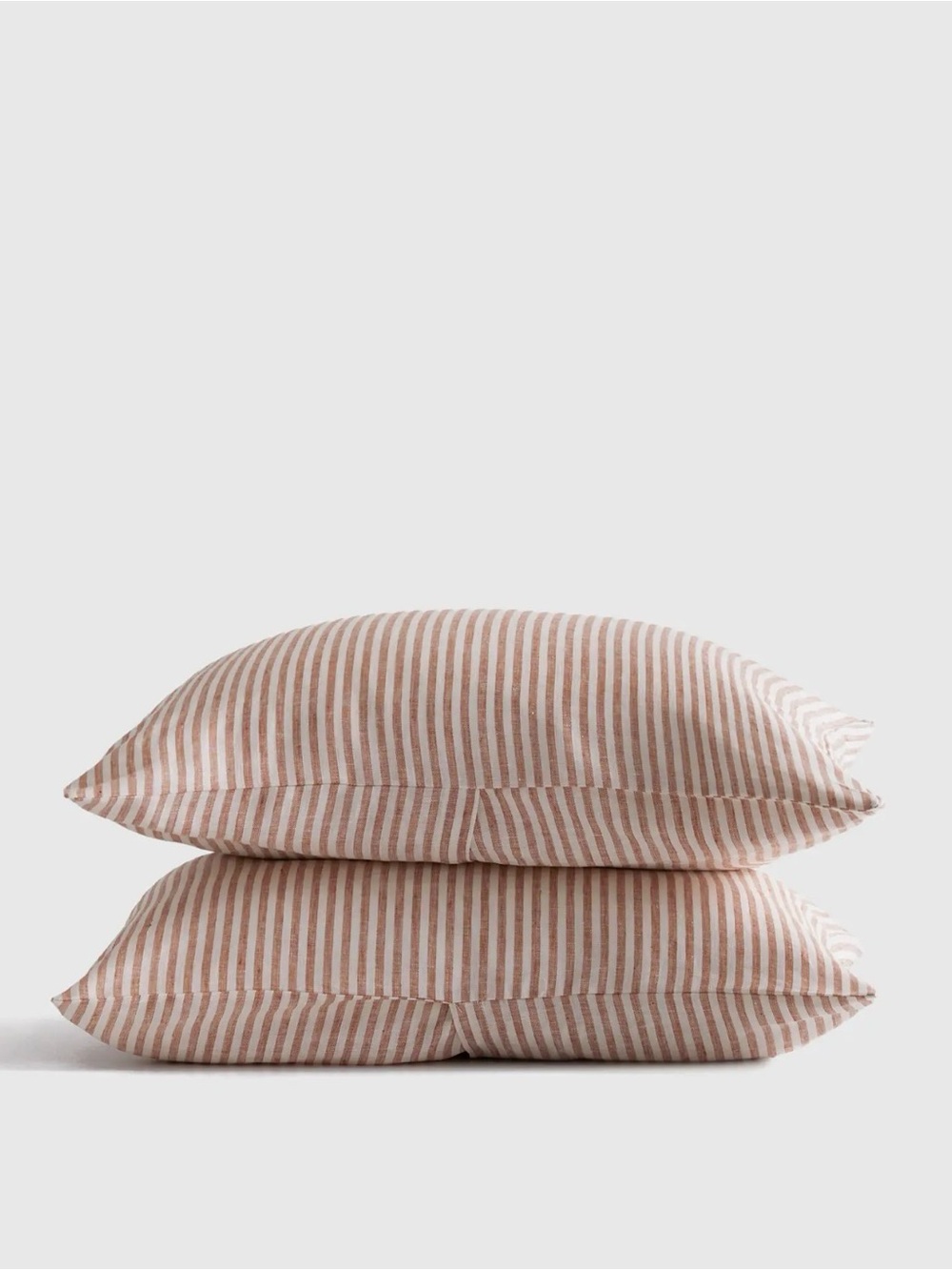 Terracotta Striped European Linen King Sham Set - Retail $50